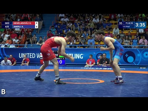 1/2 FS - 48 kg: G. GEGELASHVILI (GEO) v. A. AMIRLI (AZE)