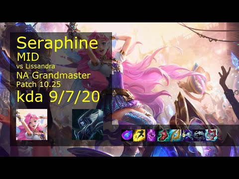 Seraphine vs Lissandra Mid - NA Grandmaster 9/7/20 Patch 10.25 Gameplay