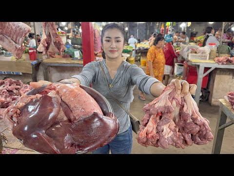 Market show: Pork intestine, pork liver, pork rice porridge | Yummy rice porridge recipe