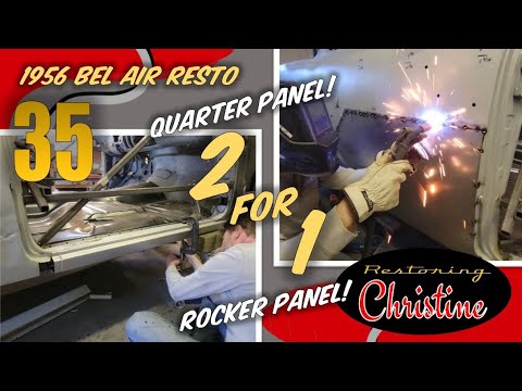 E35 Two-for-One! Tri-Five Rocker AND Quarter Panel Installation! 1956 Chevy Bel Air Restoration