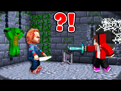 JJ Rescues Mikey from CHUCKY in MINECRAFT! New Challenge by Meisen!