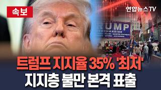 [????속보] "트럼프 지지율 35%로 최저 수준"…전쟁발 고물가에 공화당원 불만도 증가 / 연합뉴스TV(YonhapnewsTV)