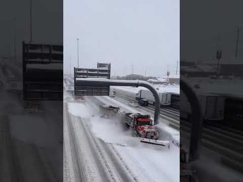 The new way of snow plowing the expressways! #snow #winter #truck #plowing #highway