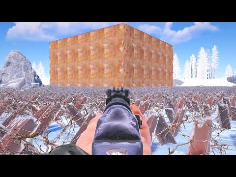 raiding an ICE LAKE FORTRESS build with SPAMMED METAL BARRICADES!!!