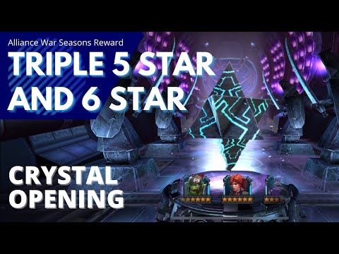 Triple 5 star and 6-star crystal opening! Alliance War Season 20 Rewards. No trash, please! 🥺