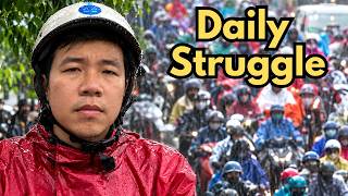 Realistic Life in Vietnam - Brutal Morning Daily Commute