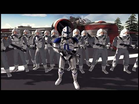 Clone Pilots Hold the Republic Airstrip! - Men of War: Star Wars Mod Battle Simulator