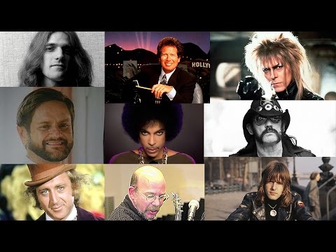 Tribute to dearly departed: David Bowie, Gene Wilder, Prince, Keith Emerson, Eli Wiesel and more.