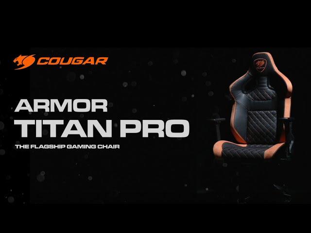 Cadeira de escritório Cougar Armor Titan Pro gamer ergonômica preto e  laranja com estofado de couro