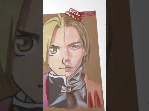 Anime VS Realism: Drawing Edward Elric from FULL METAL ALCHEMIST #shorts