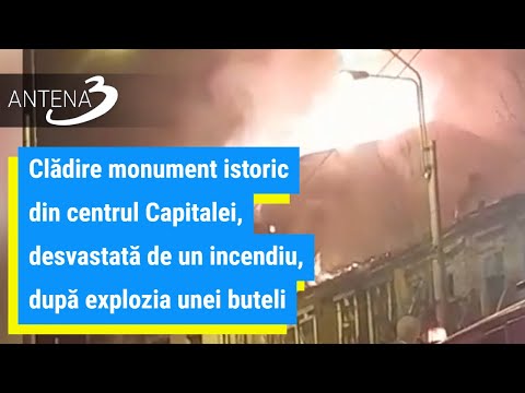 Clădire istorică din centrul Capitalei distrusă de oamenii străzii, într-un incendiu