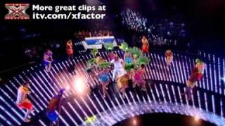 Wagner sings Spice Up Your Life/Livin&#39; La Vida Loca - The X Factor Live show 3 - itv.com/xfactor
