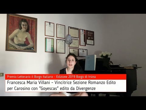 Francesca Maria Villani vincitrice Sezione Romanzo Edito - Premio Letterario il Borgo Italiano 2019