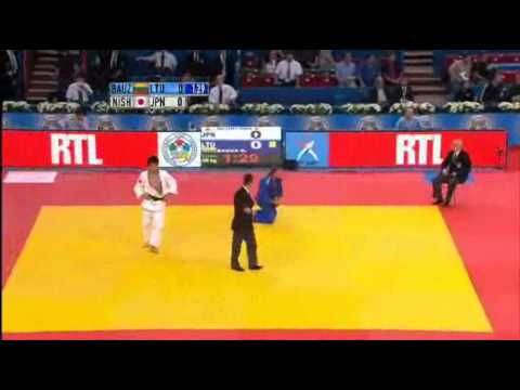 JUDO 2011 World Championships: Karolis Bauza (LTU) - Daiki Nishiyama 西山 大希 (JPN)