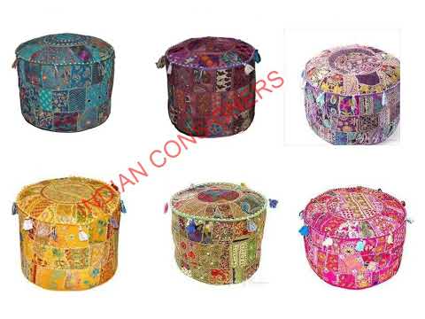 Patchwork Handmade Ottoman Cover Pouf