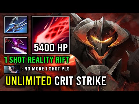 WTF Unlimited Crit 1 Shot Reality Rift 5400 HP Super Tank Carry Chaos Knight 7.33d Dota 2