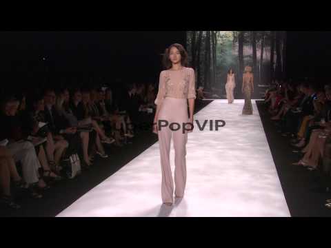 Models walk the runway at Badgley Mischka - Spring 2013 -...