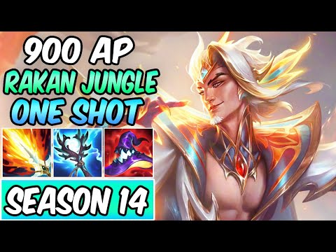 S+ 900 AP RAKAN JUNGLE SEASON 14 ONE-SHOT GAMEPLAY | New Build & Runes | League of Legends