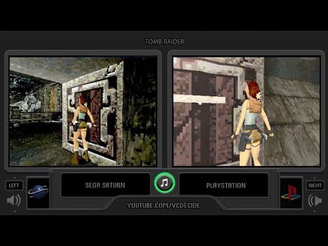 Tomb Raider (Sega Saturn vs Playstation) Side by Side Comparison