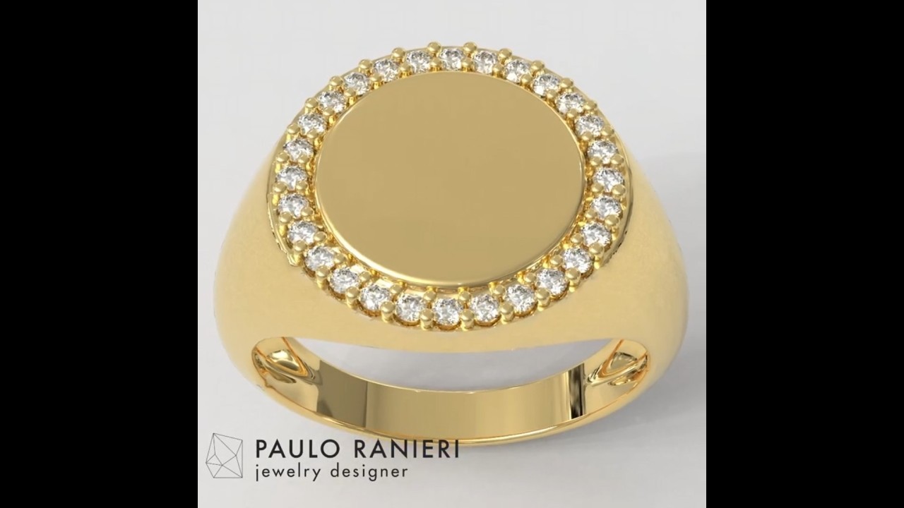 Cincin Meterai Berlian Bulat Model Cetak 3D