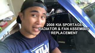2008 KIA SPORTAGE Radiator & Fan Assembly Replacement