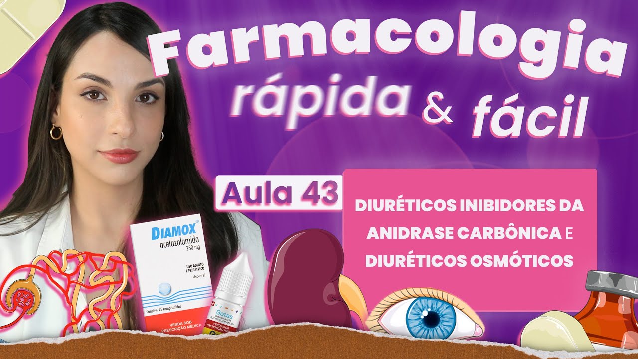 DIURÉTICOS INIBIDORES ANIDRASE CARBÔNICA E OSMÓTICOS | Aula 43 | Farmacologia Cardiovascular Renal