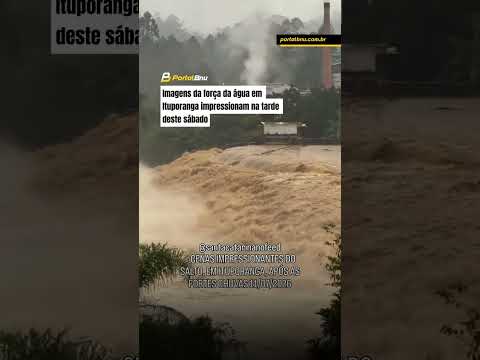 Vídeo mostra força da correnteza em Ituporanga neste sábado