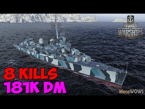 World of WarShips | Fletcher | 8 KILLS | 181K Damage - Replay Gameplay 4K 60 fps