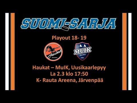 Maalikooste 2.3.19 Haukat- Muik Hockey 2-0, Suomi-sarja playout