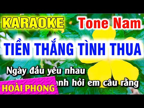Karaoke Tiền Thắng Tình Thua Tone Nam Nhạc Sống Rumba Dể Hát | Hoài Phong Organ