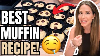 BAKE CHOCOLATE CHIP PROTEIN MUFFINS WITH ME + GARDEN HARVEST!
