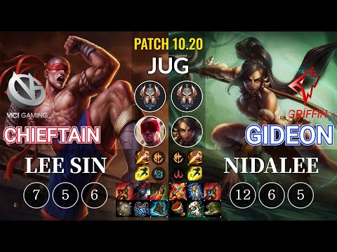VG Chieftain Lee Sin vs GRF GIDEON Nidalee Jungle - KR Patch 10.20