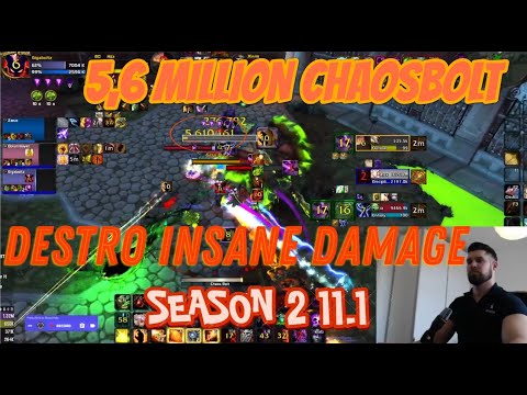 DESTRO LOCK DOES INZANE DAMAGE IN SEASON 2 11.1 - 5,6 MILLION CRIT CHAOSBOLT - CLIMBING TO 1900 SOLO