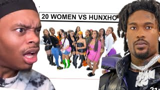 HUNXHO GOT ALL THE H03S😭20 WOMEN VS 1 RAPPER : HUNXHO REACTION!