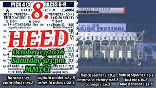 MMTCI LIVE RACING GUIDE BY:ARNEL HORSE RACING GUIDE SATURDAY@3:PM OCT. 17, 2026 