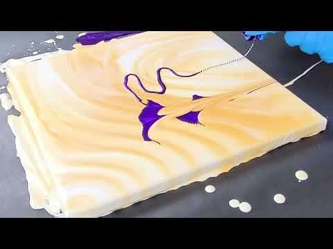 Easy Chain Pull Flower Acrylic Pour Technique 🌷 Great technique for beginners!