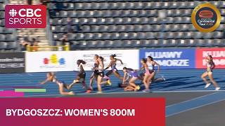 Multiple racers fall during women's 800m at Continental Tour stop in Bydgoszcz | #CBCSports
