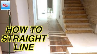 Hardwood Floor Installation on Concrete How to Make a Straight Line | MrYoucandoityourself