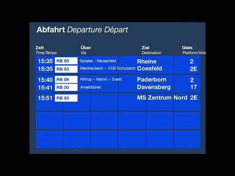 Lautsprecheransage im Bahnhof Münster (Westf) Hbf - Neuer Zusatzteil 10/2020