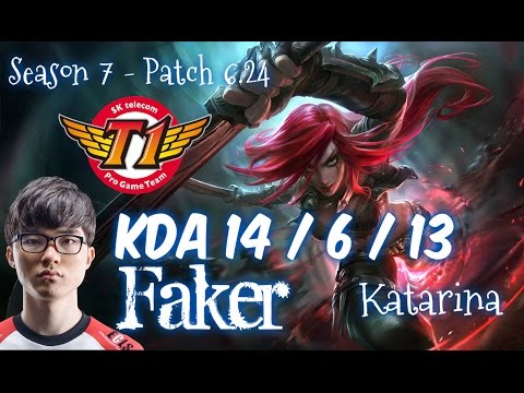 SKT T1 Faker KATARINA vs RYZE Mid - Patch 6.24 KR Ranked