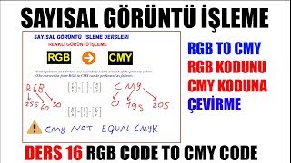 16|RGB CMY Koduna  Dönüştürmek| Sayısal Görüntü İşleme Image Processin