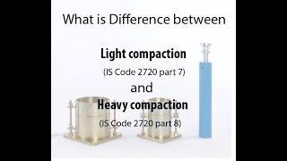Difference between Light compaction(IS Code 2720 part 7) and Heavy compaction (IS Code 2720 part 8)