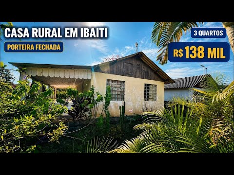 CASA RURAL PORTEIRA FECHADA 3 QUARTOS E ÁGUA GRÁTIS R$ 135MIL