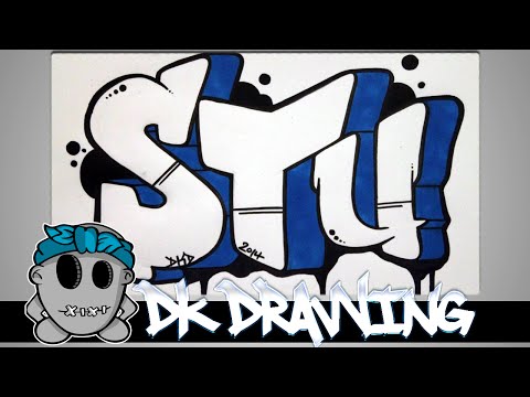 How to draw graffiti - Graffiti Letters STU step by step