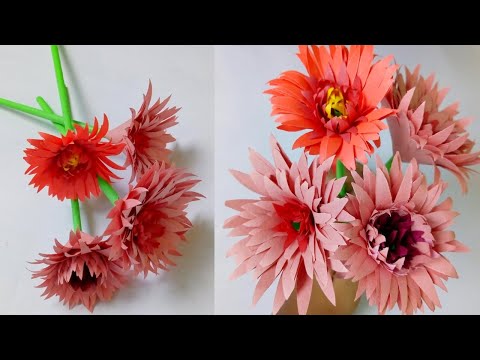 Easy paper flower | beautiful paper flower stick making ideas | DIY paper flower | Handmade flower