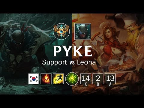 Pyke Support vs Leona - KR Challenger Patch 8.24