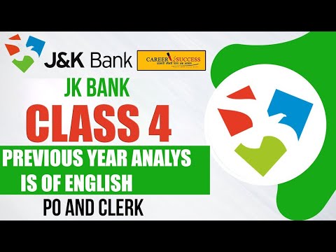 FREE JK BANK PO/BA CLASS 4| HOW TO PREPARE  ENGLISH PREVIOUS YEAR TOPICS AND MARKS|DETAILED ANALYSIS