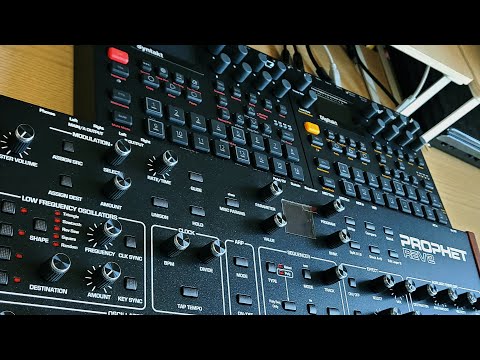 Sequential Prophet REV2 Sound Demo (with Elektron Digitakt, Syntakt - Techno, Neon Pulse)