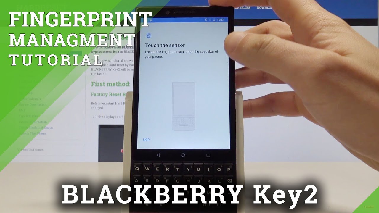 How to Add Fingerprint on BLACKBERRY Key2 - Set Up Screen Lock