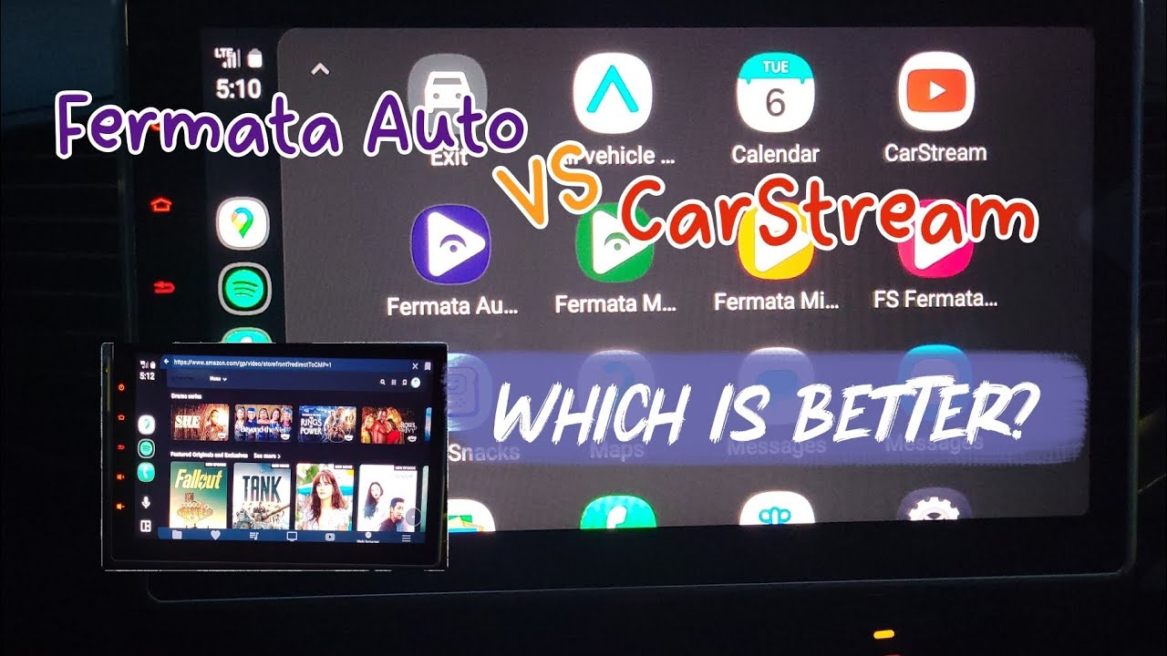 Fermata Auto or CarStream | Watch YouTube Netflix Amazon Prime With Androidauto 